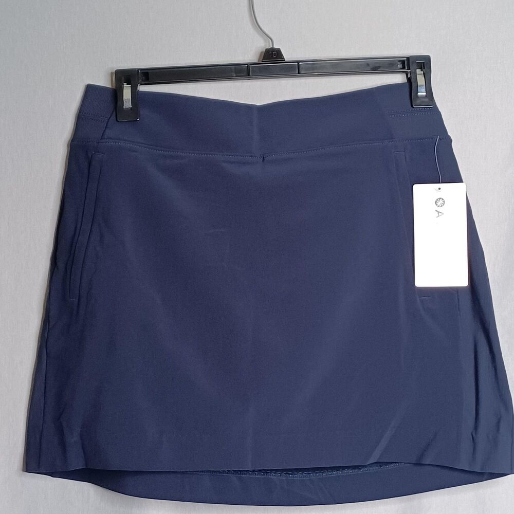 Athleta Brooklyn Skort 16" Womens 12 Navy Blue Athletic Pull On Skirt Shorts
